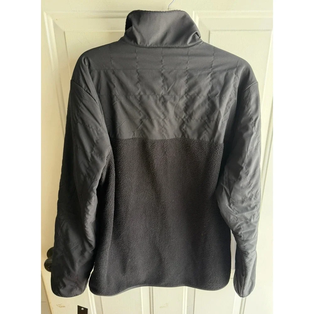 Adidas‎ NEW Men's Black Snap Button Up Fleece Quilted Shearling Jacket Large